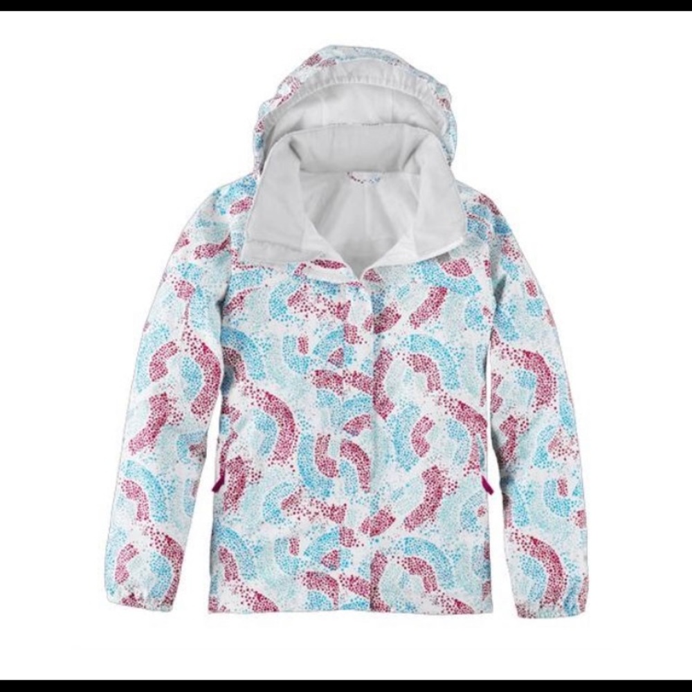 The North Face youth girl printed rain jacket